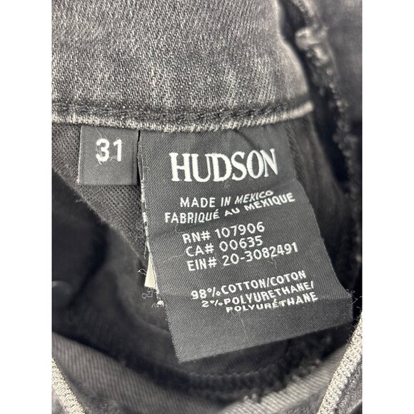 Hudson Bullocks High Waist Lace Up Flare Jeans Faded Black 31 - Picture 8 of 9